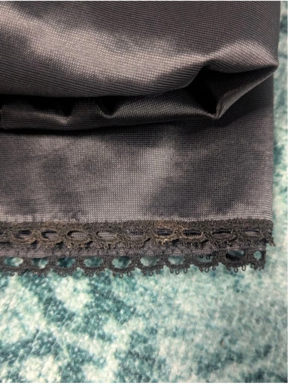 Vtg 60s 70s Van Raalte Black Nylon Lace Trim Slip Dress 40 Average - Picture 13 of 13